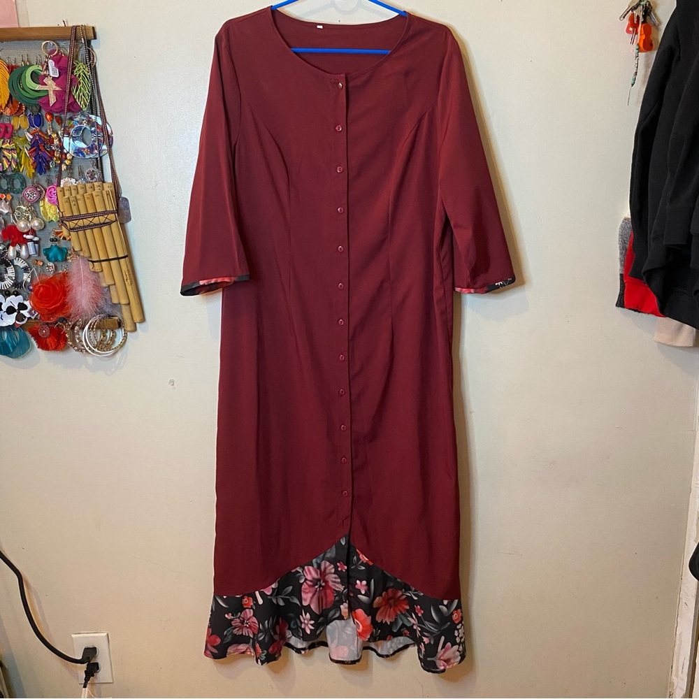 Women’s dress size X-Large with floral print on bottom